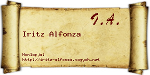 Iritz Alfonza névjegykártya